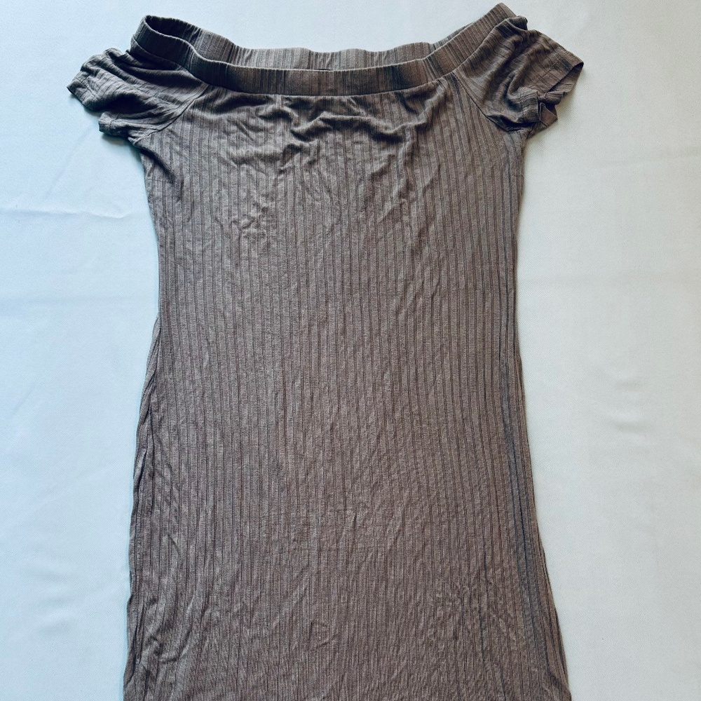 Green Shoulder drop Dress